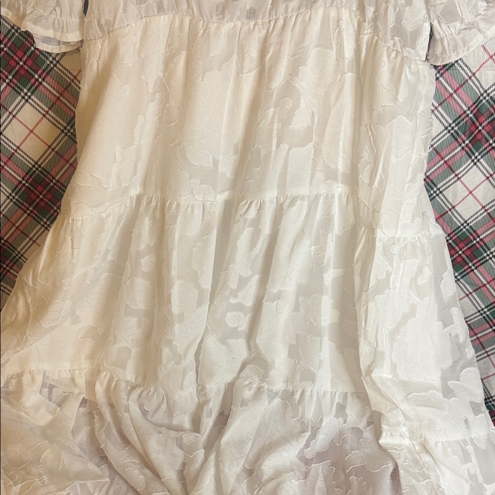 Gardenwed White Sheer Midi Dress - Picture 7 of 8